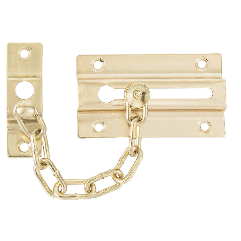 Door Chain Guard Keyed Brass Plated