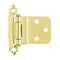 Self Closing Cabinet Hinge 3/8" Inset Polished Brass (Pair)