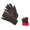 Brown Jersey Gloves Red Lined