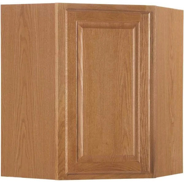 55-1030: Country Oak Raised Panel 24” x 30” Corner Wall Cabinet