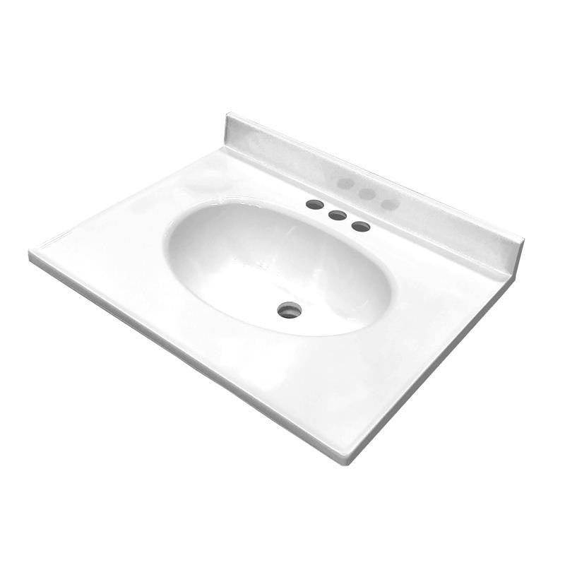 55-1138: Vanity Top White Cultured Marble