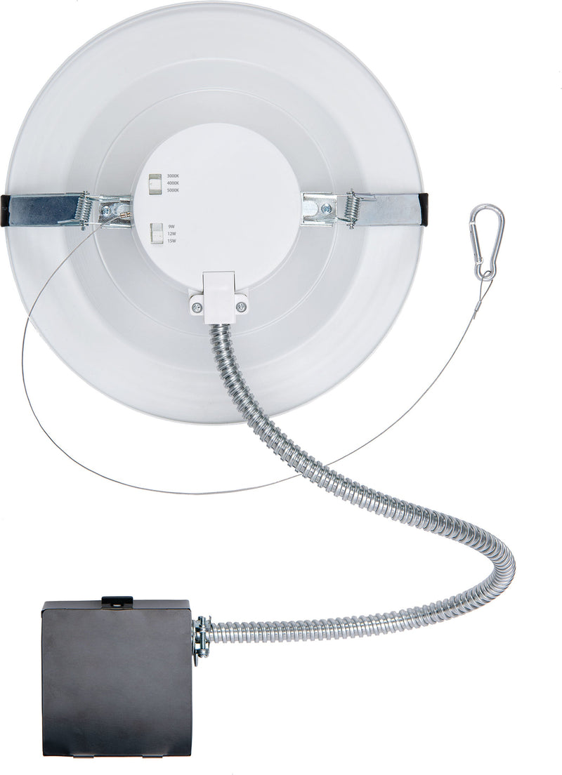PS23959 :  SPOTLIGHT -CANLESS COMMERCIAL: COMMERCIAL DOWNLIGHT – CCT & WATTAGE SELECT BAFFLED TRIM HIGH OUTPUT 8"