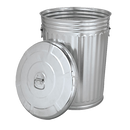 Galvanized Steel Trash Can With Lid 30 Gal.