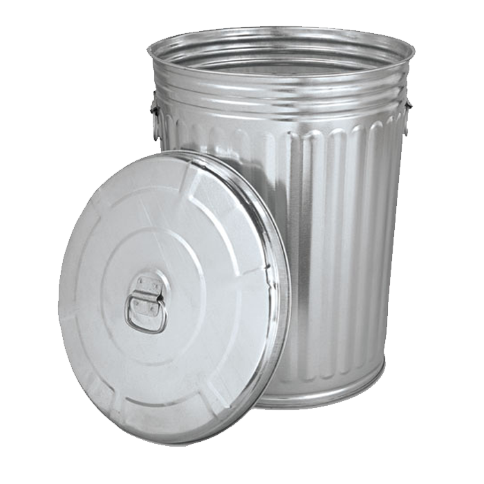 Galvanized Steel Trash Can With Lid 30 Gal.