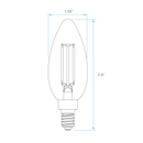 Candelabra LED Bulb dimensions