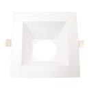 6" Square Wall Washer Trim Replacement - White Finish