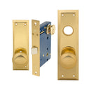 Mortise Apartment Lockset Wide Plate Fixed Spindle – 2 3/4” Backset 1 1/4” x 8” Face Plate Marks 7200A/3