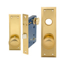 Mortise Lobby Lockset Wide Plate Fixed Spindle Ð 2 3/4Ó Backset Ð 1 1/4Ó x 8Ó Face Plate Marks 7200DW/3 Left